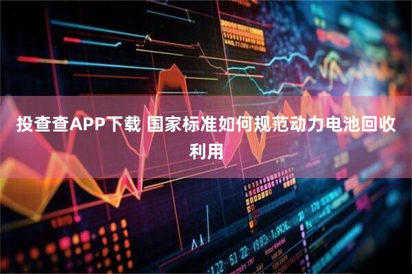 投查查APP下载 国家标准如何规范动力电池回收利用
