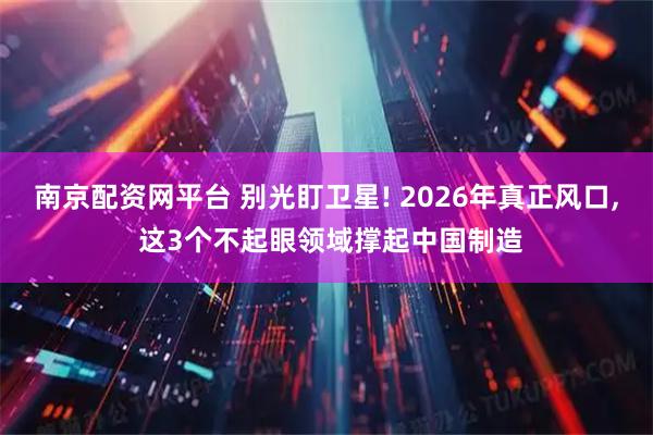 南京配资网平台 别光盯卫星! 2026年真正风口, 这3个不起眼领域撑起中国制造