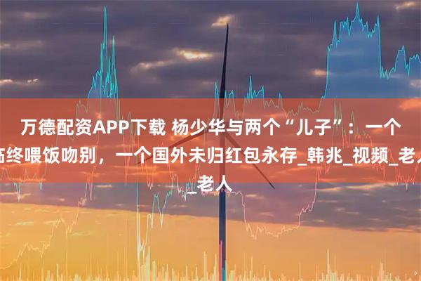 万德配资APP下载 杨少华与两个“儿子”：一个临终喂饭吻别，一个国外未归红包永存_韩兆_视频_老人